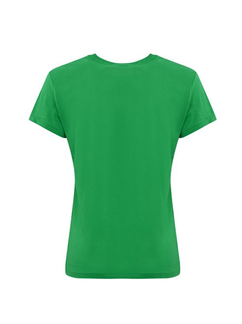 T-shirt con logo pony in cotone Verde POLO RALPH LAUREN | 211898698032